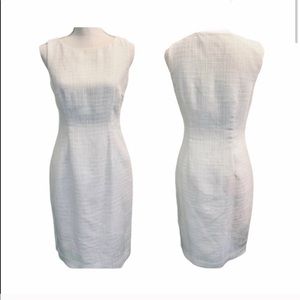 CK White Tweed Sheath Dress w/ Side Zippers